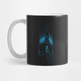 Minimalistic Blue Big Ben Mug